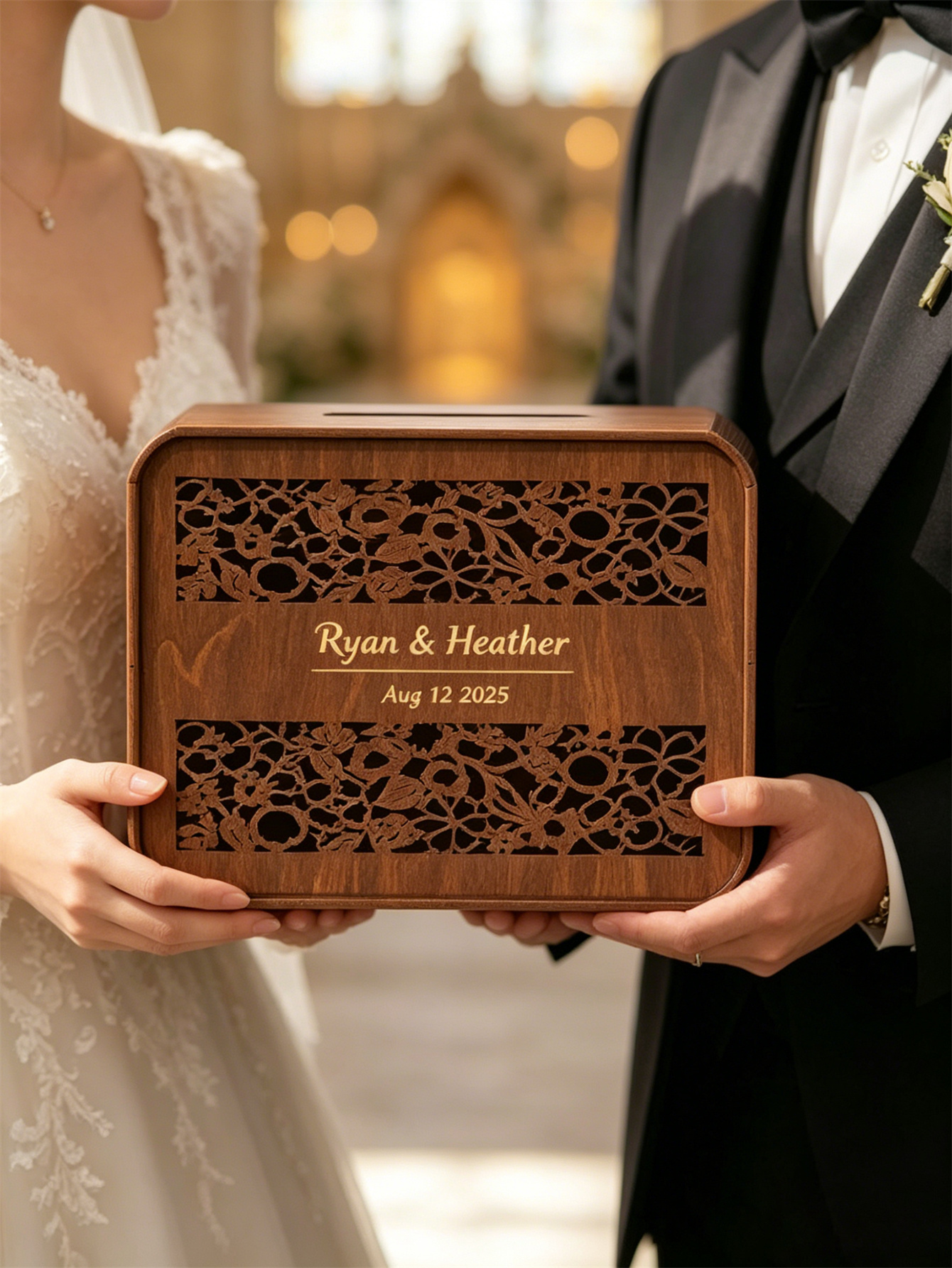 Wooden card boxes, personalized wedding card boxes, and bride gift-giving card boxes